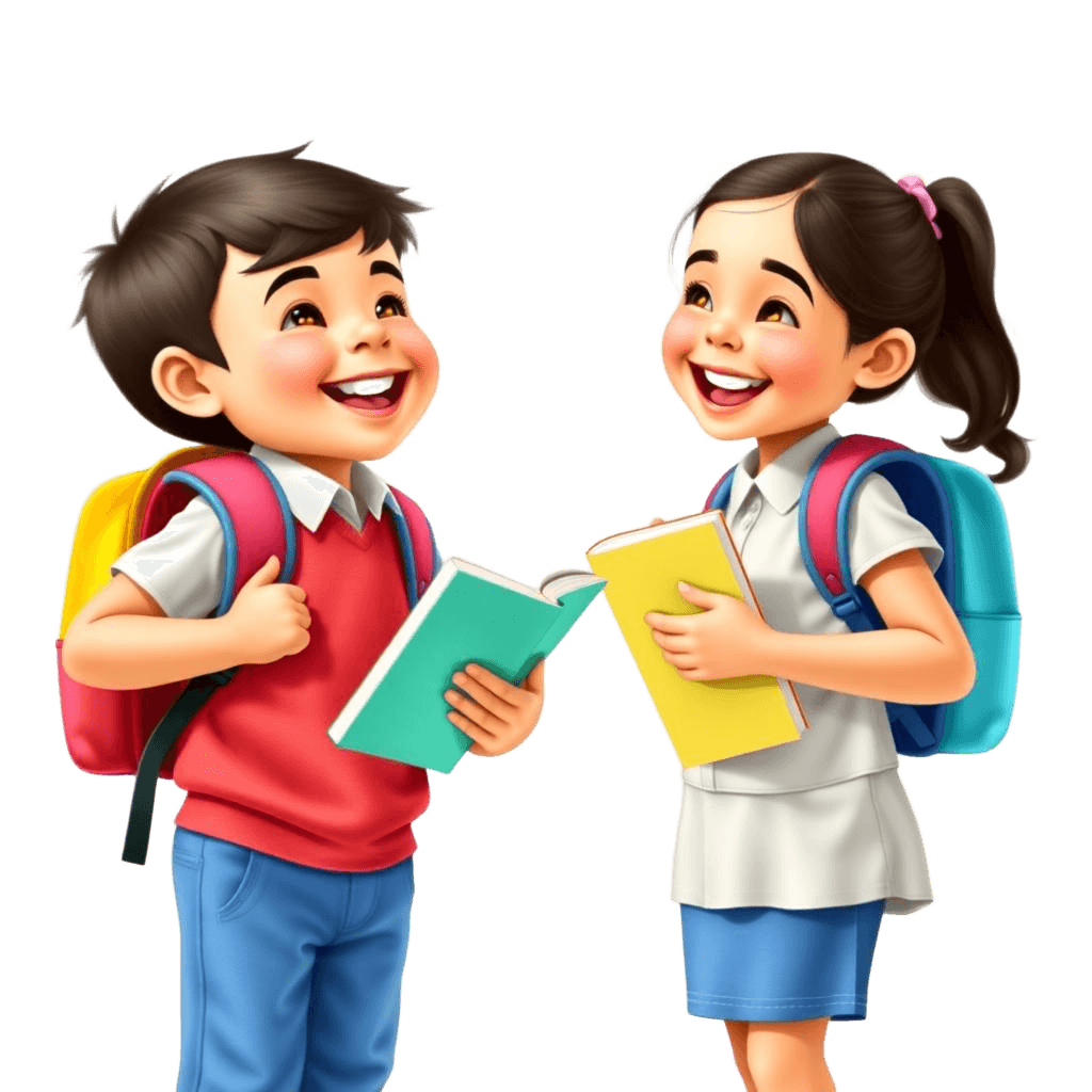 Joyful Indian schoolchildren