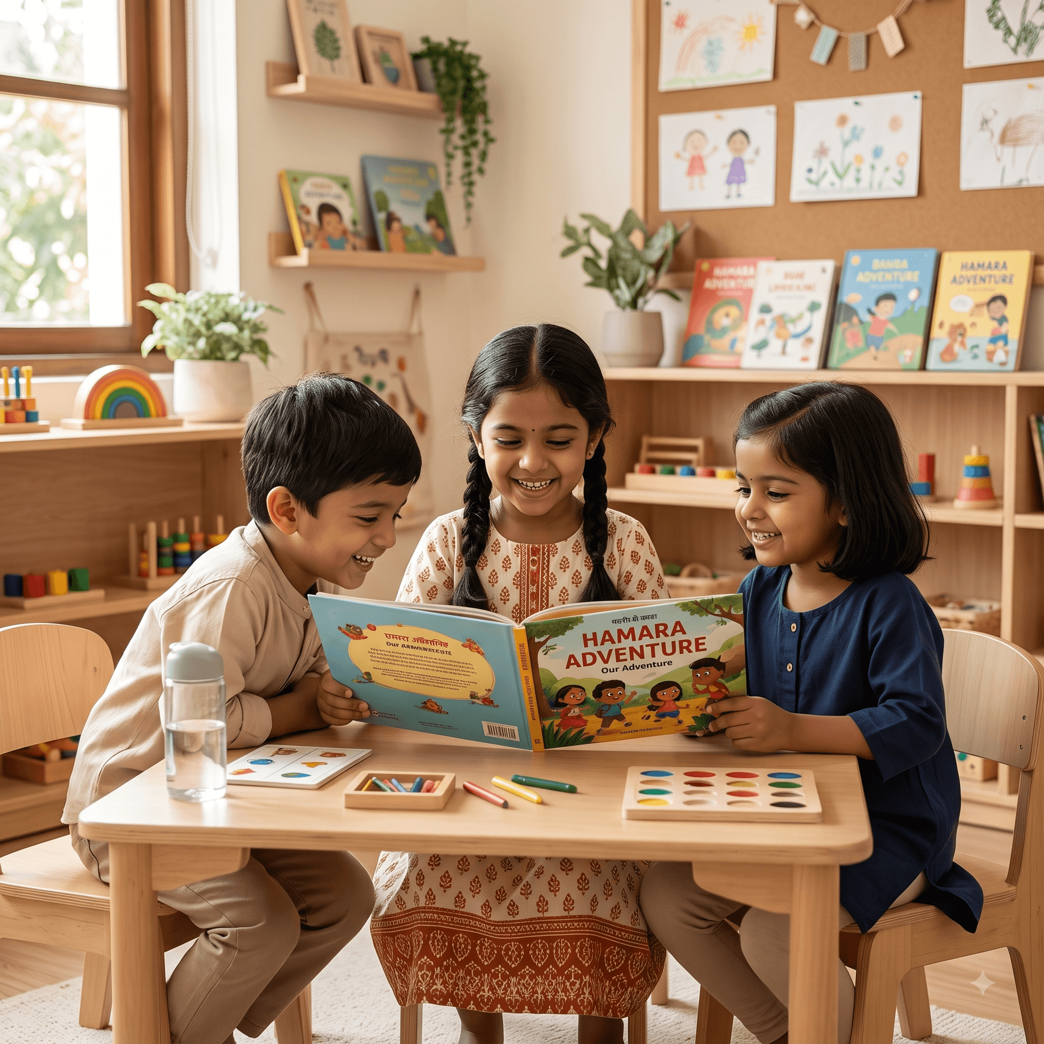 Indian preschool children interacting